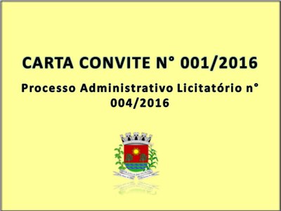 Carta Convite n° 001/2016