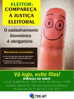 A Câmara Municipal informa que hoje se inicia cadastramento biométrico no município