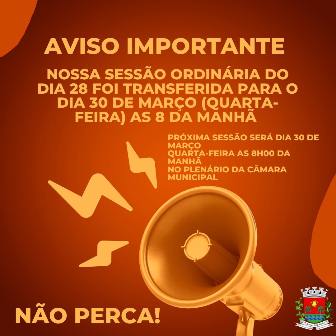 ALTERAÇÃO DA DATA DA SESSÃO ORDINÁRIA