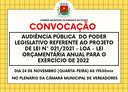 AUDIÊNCIA PÚBLICA DO PODER LEGISLATIVO SOBRE PROJETO DE LEI N° 016/2021 - LOA - LEI ORÇAMENTÁRIA ANUAL 