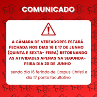 COMUNICADO SOBRE PONTO FACULTATIVO DO FERIADO DE CORPUS CHRISTI