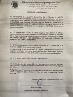 EDITAL DE CONVOCAÇÃO - A CÂMARA CONVIDA A TODOS PARA ELEIÇÃO DE ESCOLHA DO 1º SECRETÁRIO DA MESA DIRETORA NO DIA 14 DE FEVEREIRO DE 2022