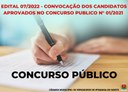 EDITAL DE CONVOCAÇÃO DOS CANDIDATOS APROVADOS NO CONCURSO PÚBLICO Nº 01/2021