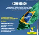 INFORMAMOS QUE A CÂMARA ESTARÁ FECHADA DIA 07 DE SETEMBRO PELO FERIADO DO DIA DA INDEPENDÊNCIA DO BRASIL