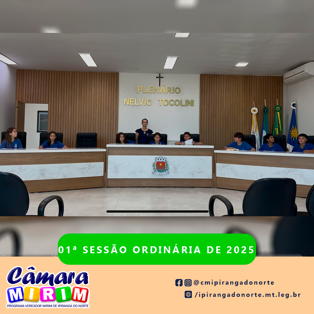 01ª SESÃO ORDINÁRIA DA CÂMARA MIRIM DE 2025