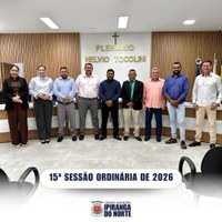 15ª SESSÃO ORDINÁRIA DE 18 DE MAIO DE 2026 