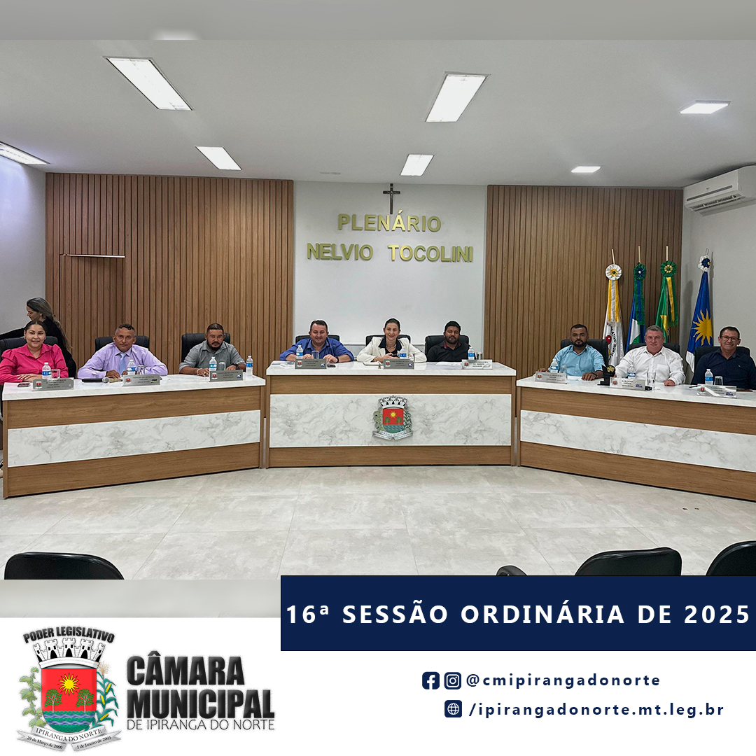 16ª SESSÃO ORDINÁRIA DE 2025
