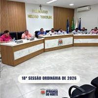 18ª SESSÃO ORDINÁRIA DE 08 DE JUNHO DE 2026 