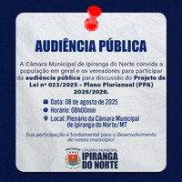 AUDIÊNCIA PÚBLICA DO PPA 2026-2029