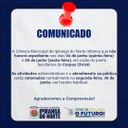 CÂMARA MUNICIPAL DE IPIRANGA DO NORTE TERÁ PONTO FACULTATIVO NOS DIAS 04 E 05 DE JUNHO
