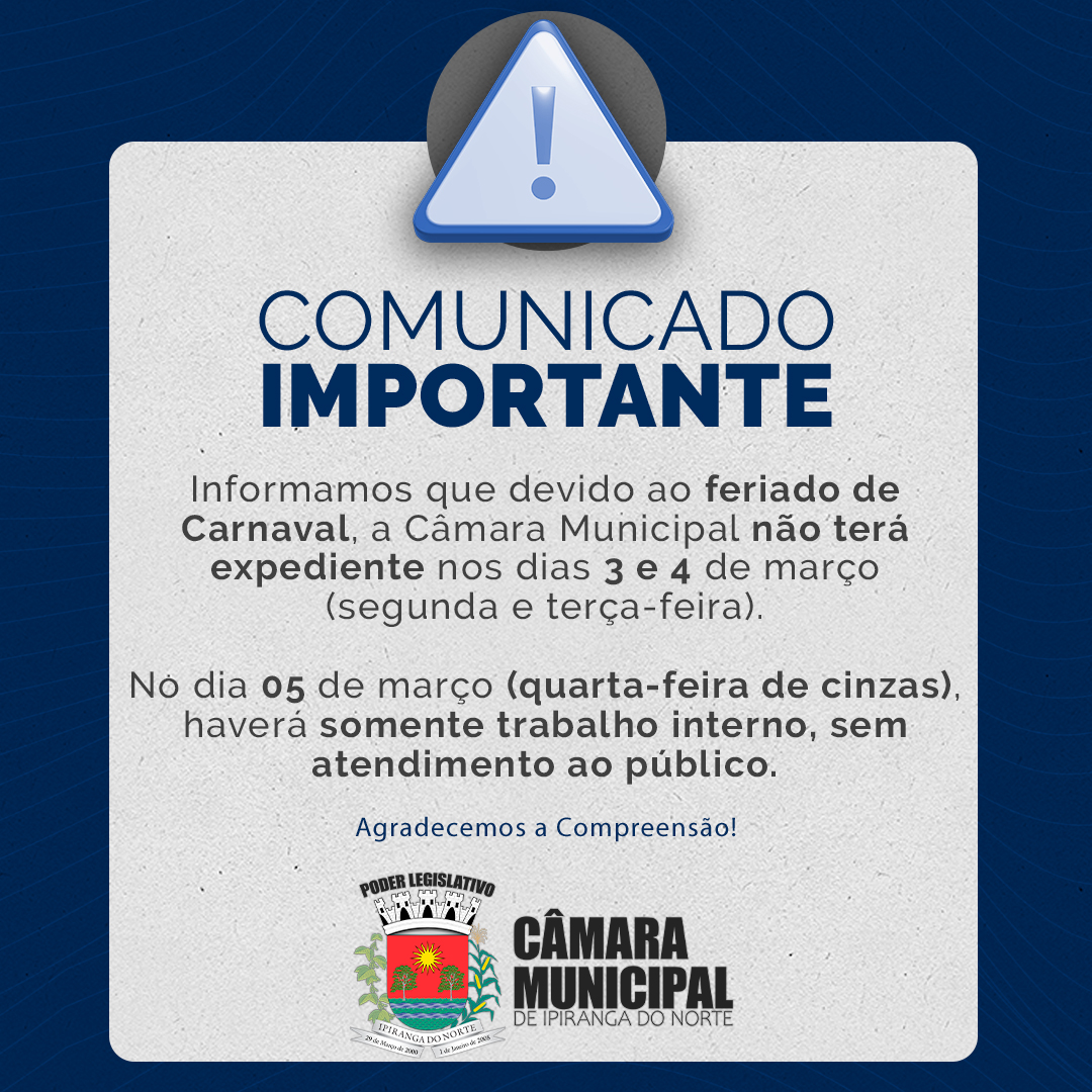 COMUNICADO DE FERIADO DE CARNAVAL