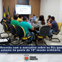 REUNIÃO PARA ESCLARECER PLS QUE ESTÃO NA PAUTA DA 18ª SESSÃO.