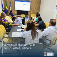 VEREADORES ANALISAM PAUTA DA 10ª SESSÃO ORDINÁRIA